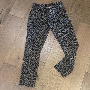 CAbi Leopard Print Skinny Pants - Black and Gray